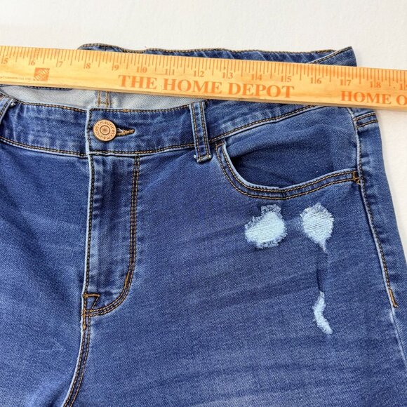 Maurices Mid Rise Skinny Jeans Womens 16W Distressed Stretch Blue Denim Plus Siz - Picture 8 of 12
